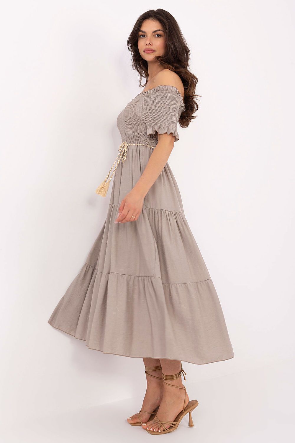  Sukienka Model MI-SK-A2609.96 Dark Beige - Italy Moda 