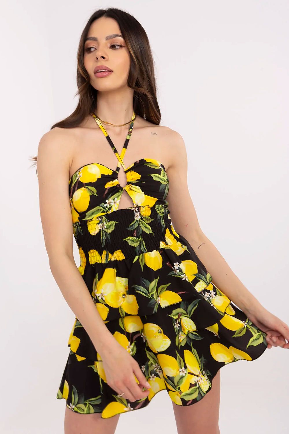 Sukienka Model MI-SK-23708.60 Black/Yellow - Italy Moda 
