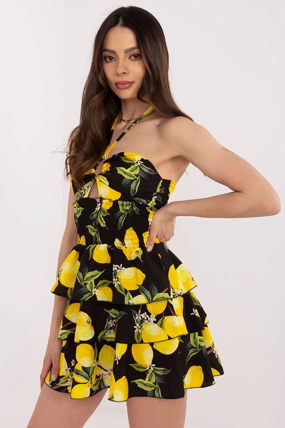  Sukienka Model MI-SK-23708.60 Black/Yellow - Italy Moda 