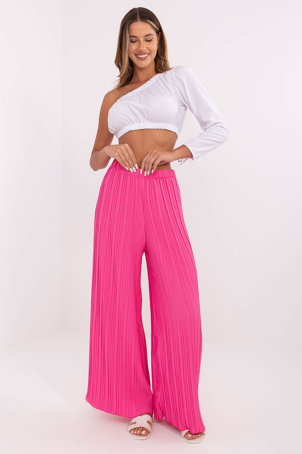  Spodnie Damskie Model MI-SP-A2432.71 Fluo Pink - Italy Moda 