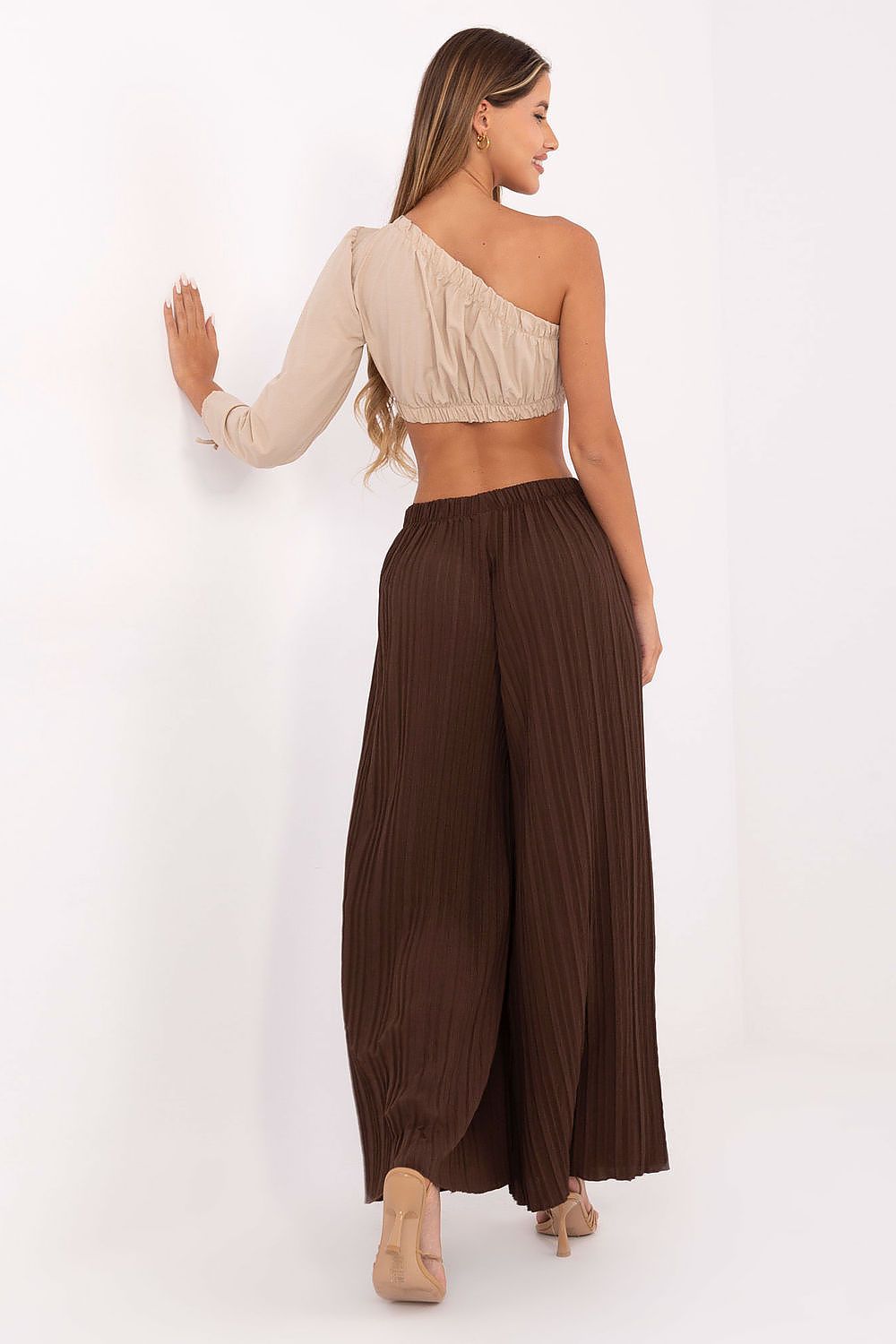  Spodnie Damskie Model MI-SP-A2432.71 Dark Brown - Italy Moda 