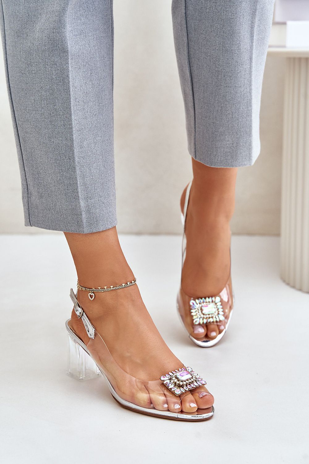  Sandały Model DA MR42-031 Silver - Step in style 